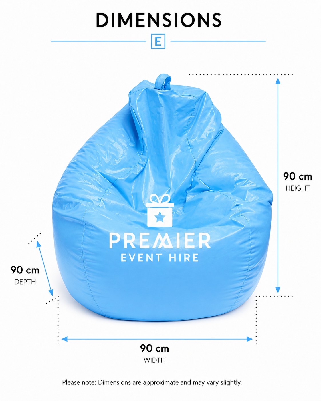 Blue Bean bag Hire - Image 3