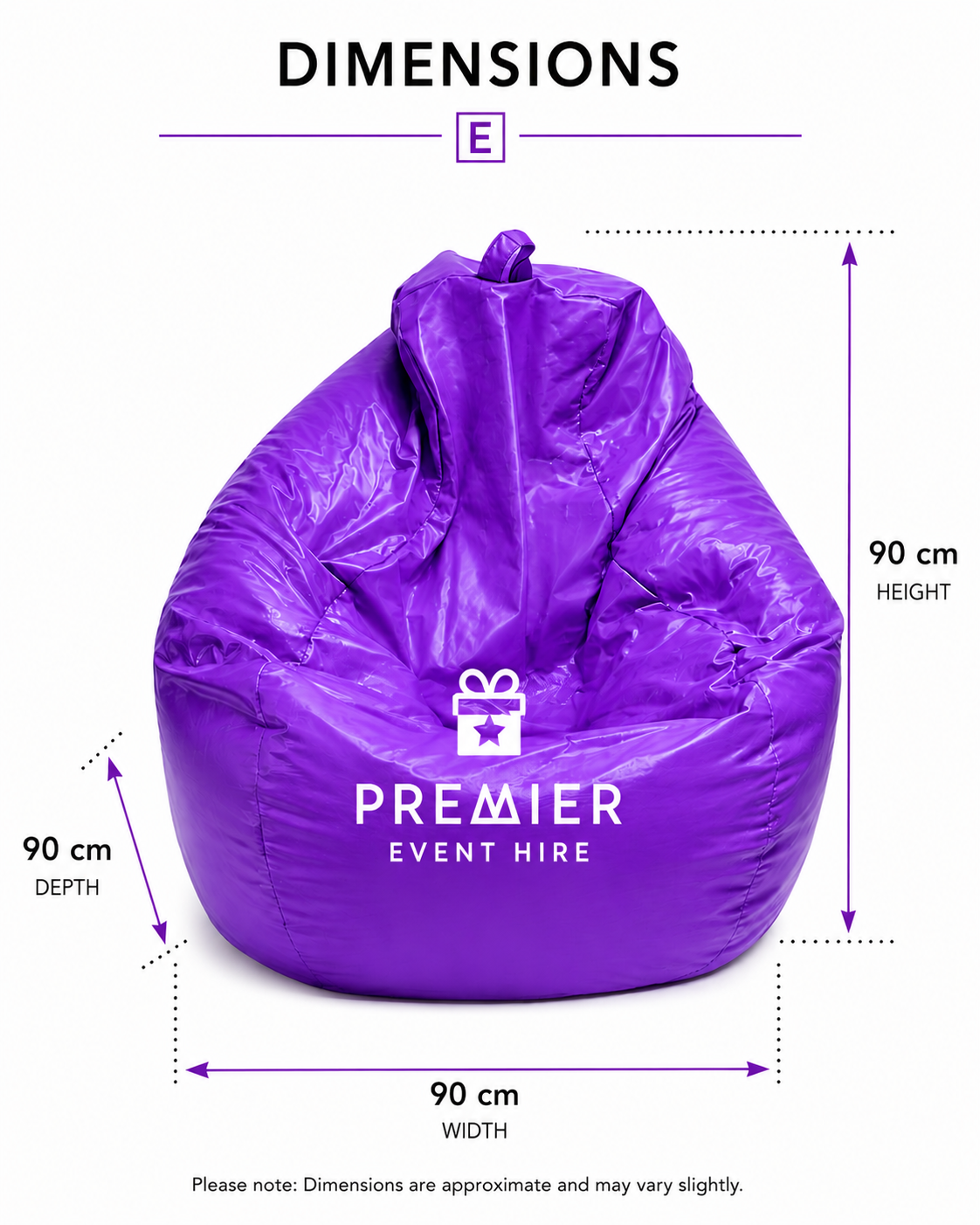 Purple Bean bag Hire - Image 2
