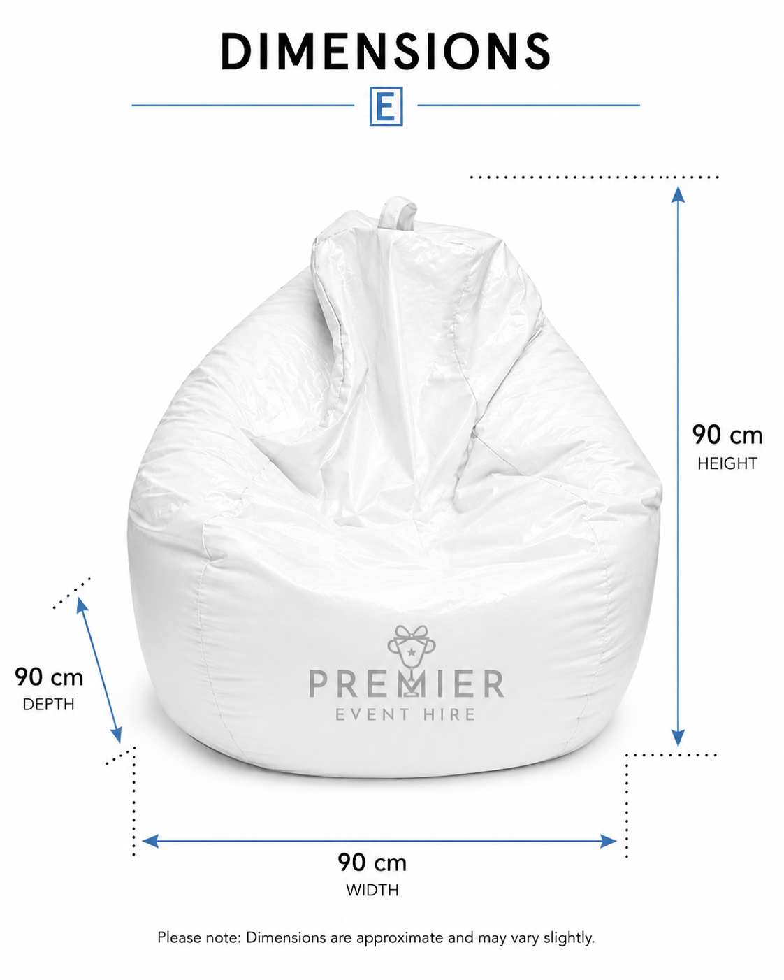 White Bean bag Hire - Image 2