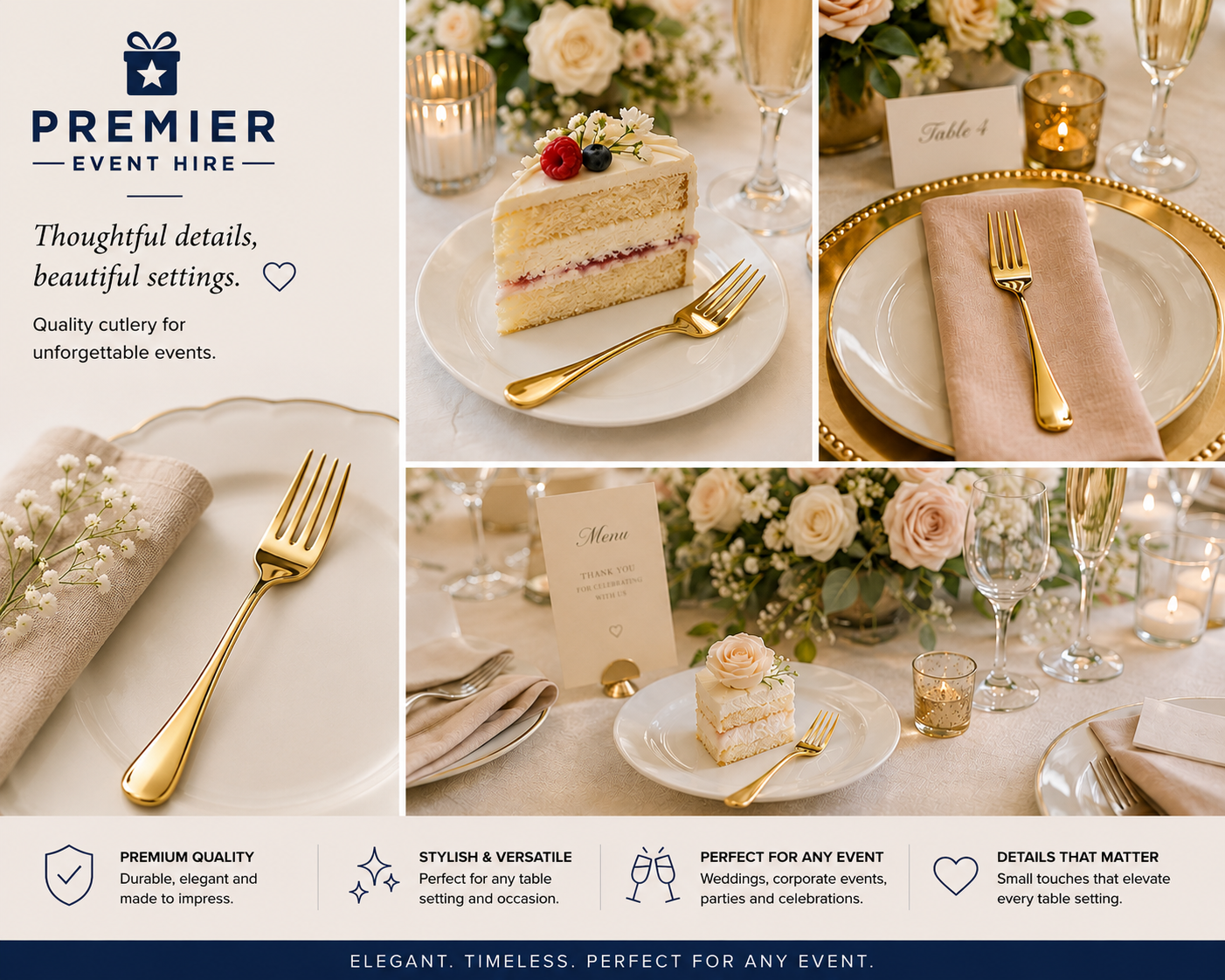 Gold Cake Fork Hire - Image 2