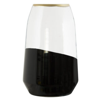 Clear/Black Vase Gold Rim